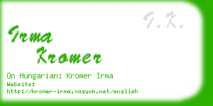 irma kromer business card